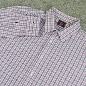 UNTUCKit Dolcetto Shirt Mens XL Pink Check Wrinkle Free Long Sleeve Button Up